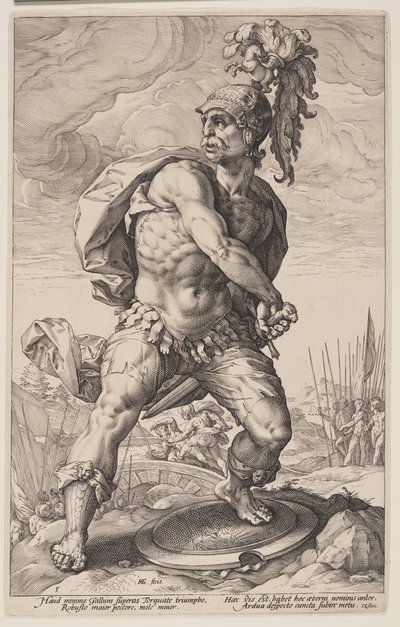Titus Manlius Torquatus, roomalaisista sankareista. tekijältä Hendrick Goltzius