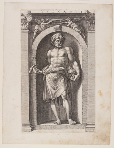 Vulcanus, kahdeksasta pakanallisesta jumalasta tekijältä Hendrick Goltzius