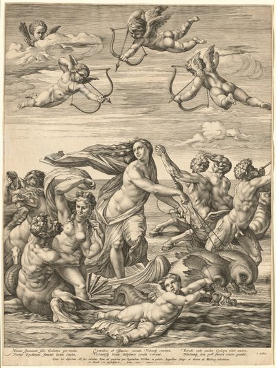 Galatean voitto tekijältä Hendrick Goltzius after Raphael