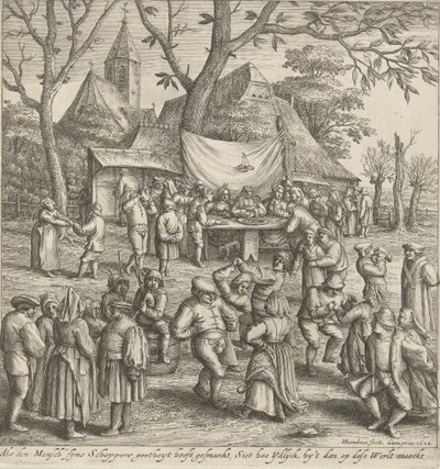 Maanviljelijän häät tekijältä Hendrick Hondius (I)