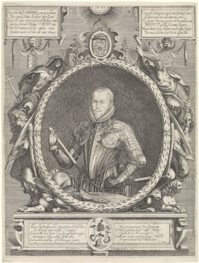 Oranssin prinssin Mauritsin muotokuva tekijältä Hendrick Hondius (I)