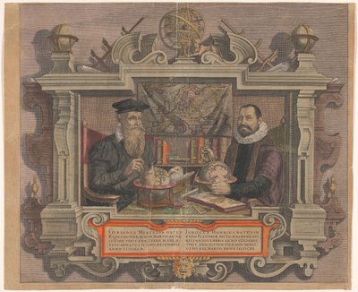 Jodocus Hondiuksen ja Gerard Mercatorin muotokuva tekijältä Hendrick Hondius (rejected attribution)