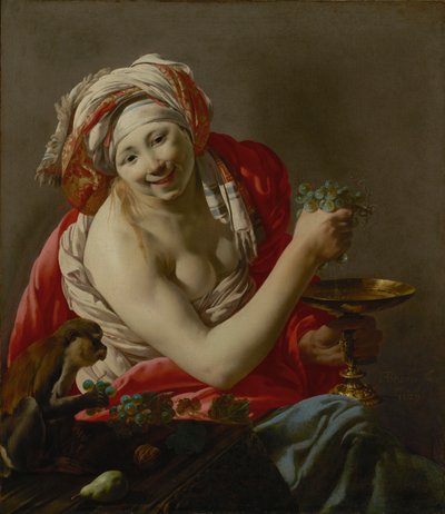 Bacchante apinan kanssa tekijältä Hendrick ter Brugghen