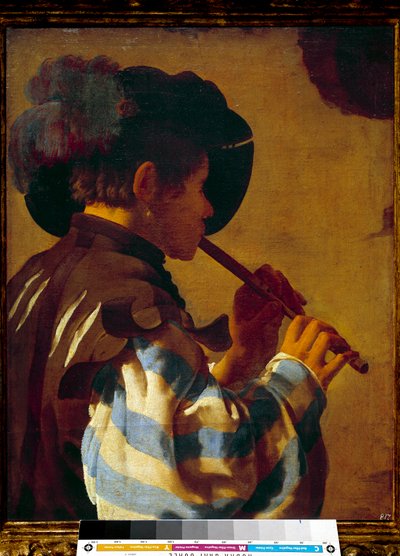 Patre soittaa huilua. Hendrik Ter Brugghenin (1588-1629) maalaus Ec Hol. tekijältä Hendrick ter Brugghen