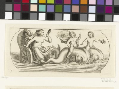 Amfitriitti vaunuissa Nouveau Livre des Dieux et Deeßes De la Marine Bouckje of Sea Gods and Goddess (sarjan nimi) tekijältä Hendrick de Keyser (I)