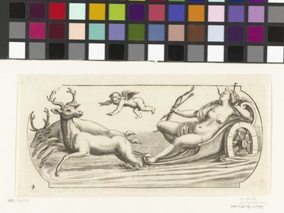 Diana vaunuissa Nouveau Livre des Dieux et Deeßes De la Marine Bouckje of Sea Gods and Goddess (sarjan nimi) tekijältä Hendrick de Keyser (I)