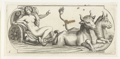 Eurooppa vaunuissa Nouveau Livre des Dieux et Deeßes De la Marine Bouckje of Sea Gods and Goddess (sarjan nimi) tekijältä Hendrick de Keyser (I)