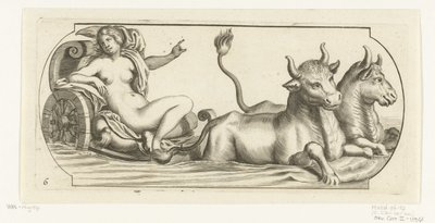 Eurooppa vaunuissa Nouveau Livre des Dieux et Deeßes De la Marine Bouckje of Sea Gods and Goddess (sarjan nimi) tekijältä Hendrick de Keyser (I)