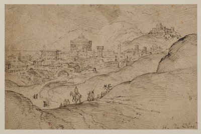 Maisema kaupunkinäkymällä, 1500-luku tekijältä Hendrick van Cleve