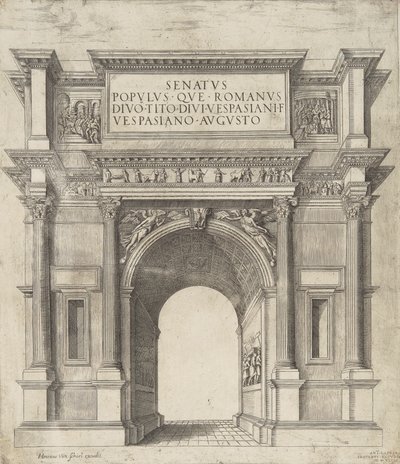 Rooman valtakunnan kansan senaatti Titus Vespasianuksen jumala Vespasianus Augustuksen poika tekijältä Hendrick van Schoel