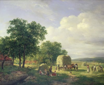 Metsäinen maisema heinämäisten kanssa, 1822 tekijältä Hendrick van de Sande Bakhuyzen