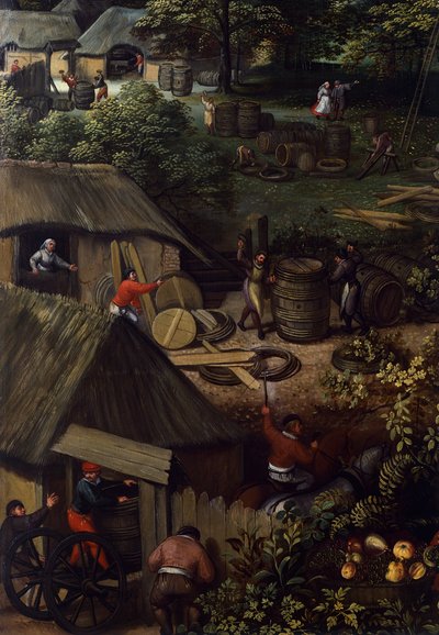 Paisagem da colheita de outono, de Lucas van Valkenborch (por volta de 1530-1597), acabamento detalhado tekijältä Hendrick van den (1530 97) Broeck
