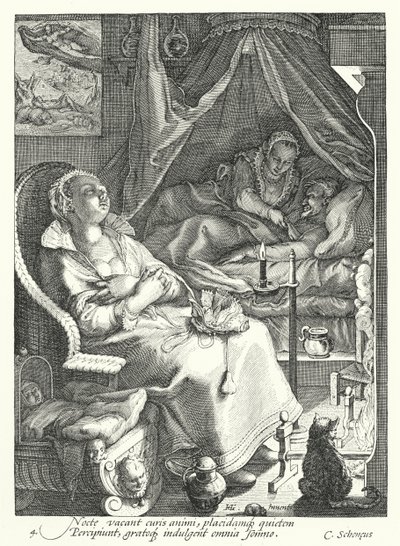 Yö (kaiverrus) tekijältä Hendrik (after) Goltzius