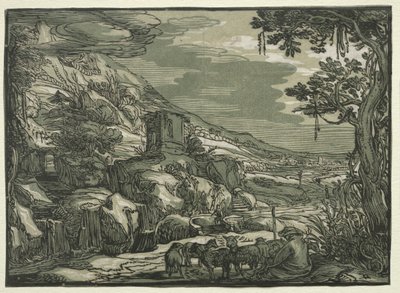 Arkadian maisema, n. 1615. tekijältä Hendrik Goltzius