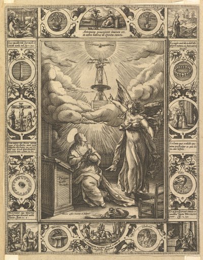 Ave Maria, Allegorical Scenes on the Life of Christ, Christian and Profane allegories. tekijältä Hendrik Goltzius