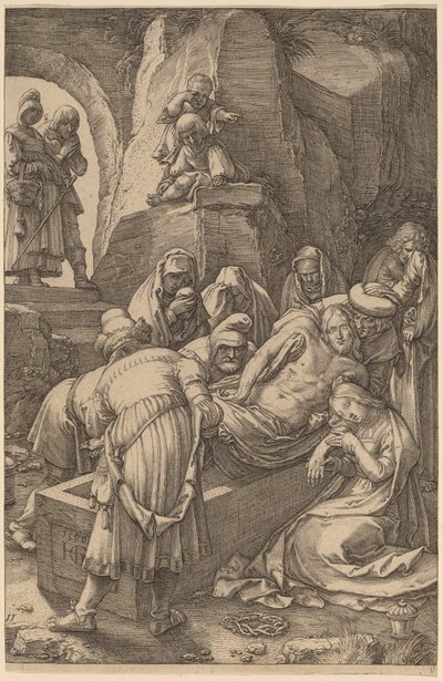 Kristuksen hautaaminen tekijältä Hendrik Goltzius