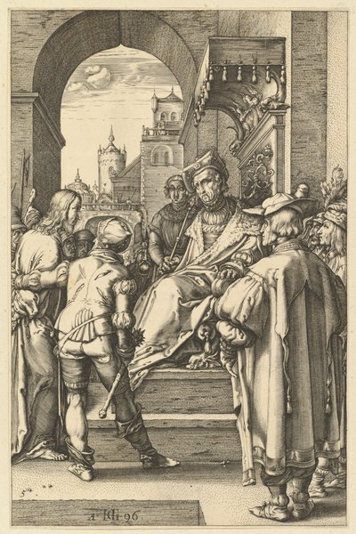 Kristus Pilatuksen edessä, Kristuksen kärsimys, 1596. tekijältä Hendrik Goltzius