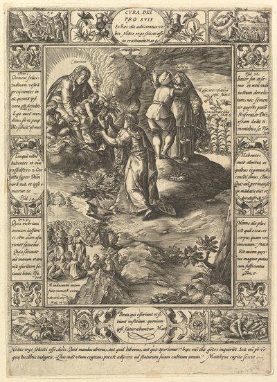 Cura Dei Pro Suis, Allegories of the Christian Faith, Christian and Profane Allegories -sarjasta. tekijältä Hendrik Goltzius
