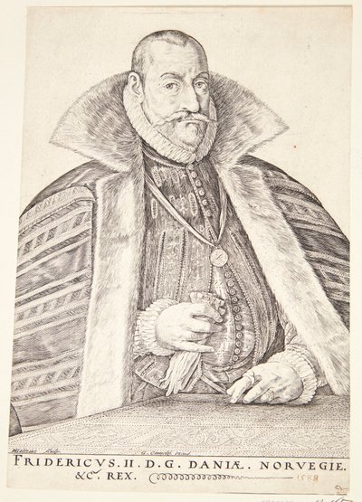 Tanska: Frederik II, Tanskan ja Norjan kuningas. tekijältä Hendrik Goltzius