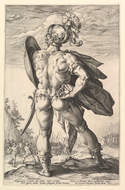 Marcus Valerius, sarjasta The Roman Heroes, 1586. tekijältä Hendrik Goltzius
