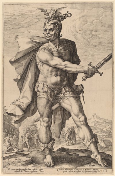 Mucius Scaevola tekijältä Hendrik Goltzius