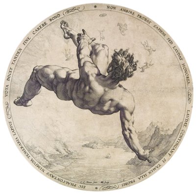 Phaethon Neljä häpäisijää -sarjasta tekijältä Hendrik Goltzius