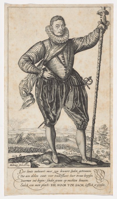 Hauenkantaja, oikealle päin, 1583 tekijältä Hendrik Goltzius