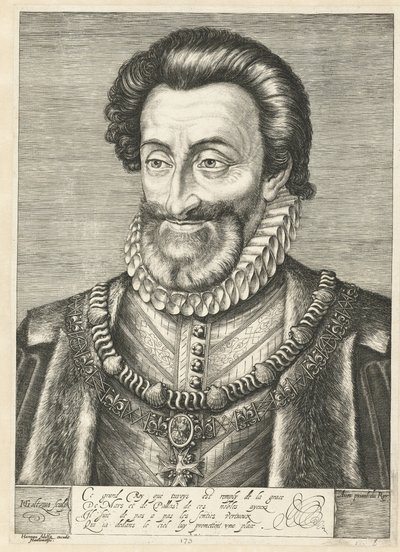 Ranskan kuninkaan Henrik IV:n muotokuva, n. 1600 tekijältä Hendrik Goltzius