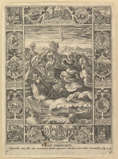 Punitio Malorum, teoksesta Allegories of the Christian Faith, julkaisusta Christian and Profane Allego....n.d. tekijältä Hendrik Goltzius