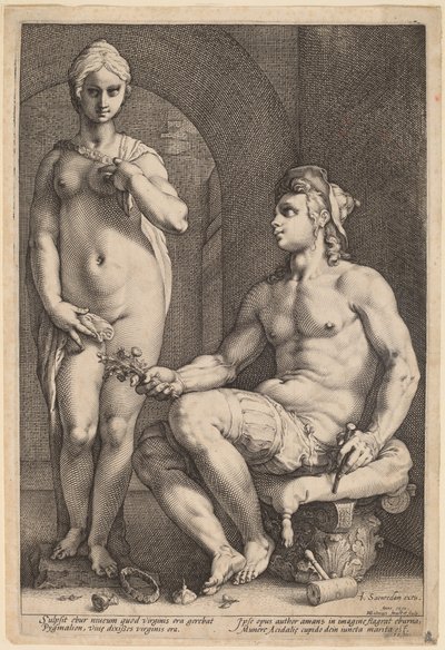 Pygmalion ja Galatea tekijältä Hendrik Goltzius