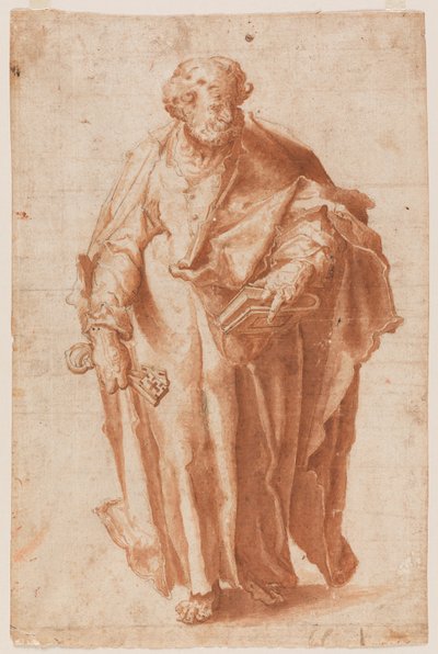 Pyhä Pietari, ennen vuotta 1589 (Bistre ja pesu) tekijältä Hendrik Goltzius