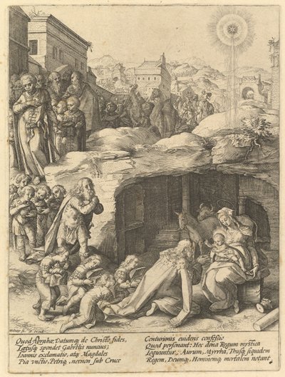 The Adoration of the Magi, n. 1585. tekijältä Hendrik Goltzius