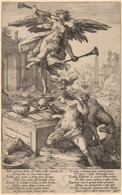 Kuuluisuuden ja historian allegoria tekijältä Hendrik Goltzius