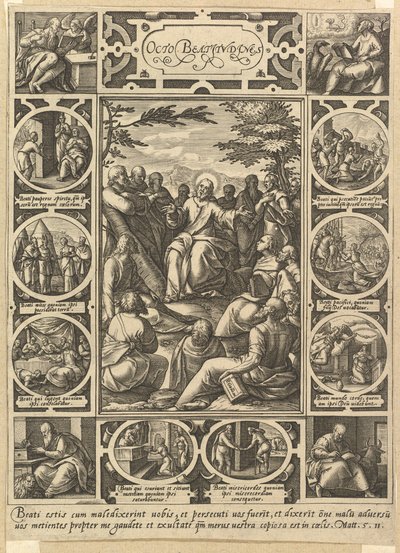 Kahdeksan autuaallista, n. 1578. tekijältä Hendrik Goltzius