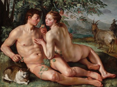 Ihmisen lankeemus, 1616. tekijältä Hendrik Goltzius