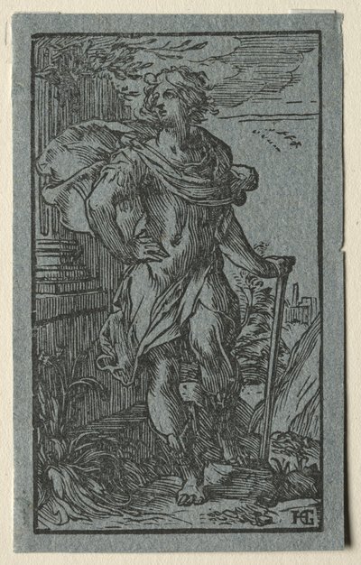Nuori mies seisomassa. tekijältä Hendrik Goltzius