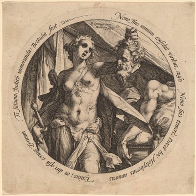 Judith Holofernesin pään kanssa tekijältä Hendrik Goltzius, after Bartholomaeus Spranger