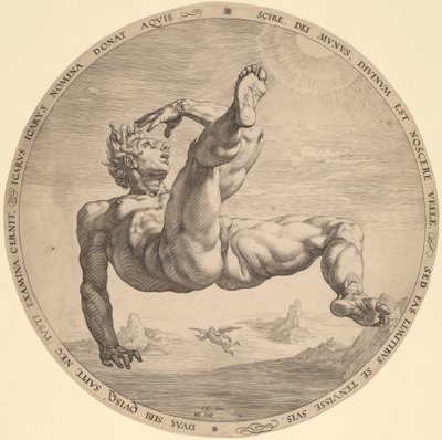 Icarus tekijältä Hendrik Goltzius, after Cornelis Cornelisz van Haarlem