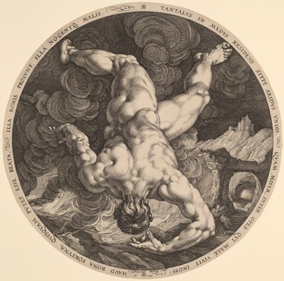 Tantalus tekijältä Hendrik Goltzius, after Cornelis Cornelisz van Haarlem