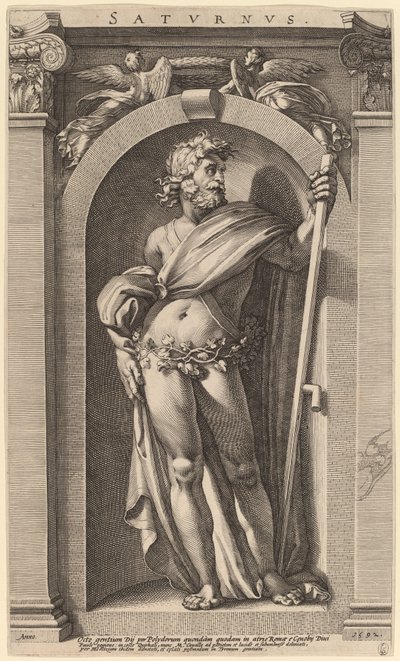 Saturnus tekijältä Hendrik Goltzius after Polidoro da Caravaggio