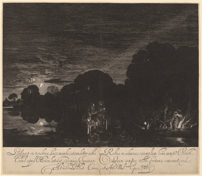Lento Egyptiin tekijältä Hendrik Goudt after Adam Elsheimer