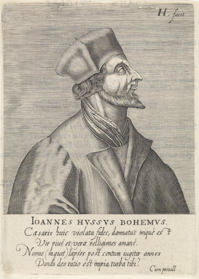 John Husin muotokuva, 1599 tekijältä Hendrik Hondius the Elder