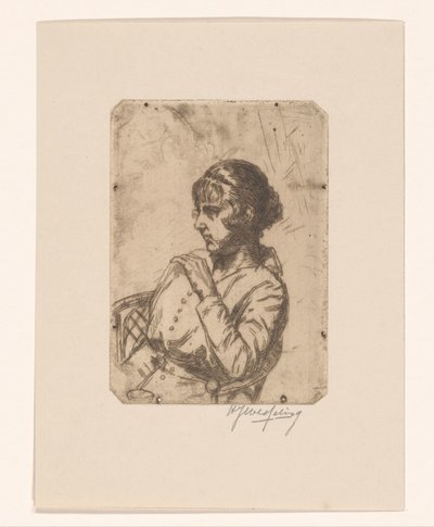 Nainen tuolissa tekijältä Hendrik Jan Wesseling (signed by artist)