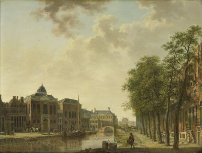 Näkymä Amsterdamin Houtmarktille tekijältä Hendrik Keun (attributed to)