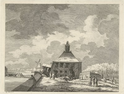 Sagging Muiderpoort, redoubtilta katsottuna, 1769 tekijältä Hendrik Keun