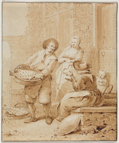 Kalakauppias, 1700-luvun toinen puoli. tekijältä Hendrik Meijer