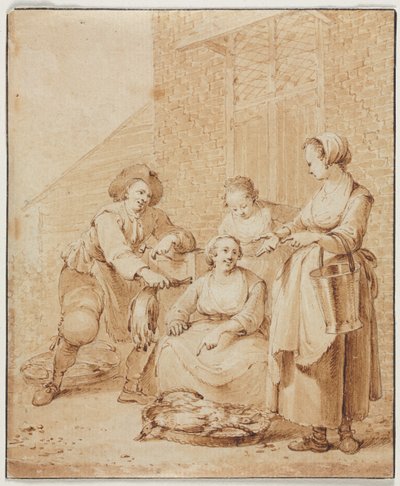 Siipikarjan nainen, 1700-luvun toinen puoli. tekijältä Hendrik Meijer