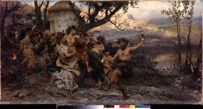 Bacchanalia. Henryk Siemiradzkin (1843-1902) maalaus, öljy kankaalle, noin 1890. Puolalainen taide tekijältä Henryk Siemiradzki