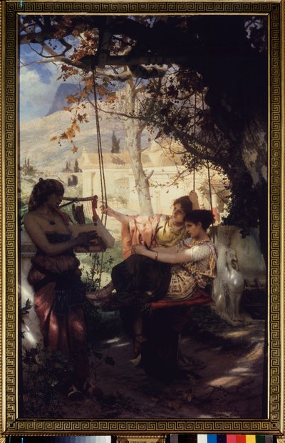 Nuoren orjan laulu. Henryk Siemiradzkin (1843-1902) maalaus öljy kankaalle tekijältä Henryk Siemiradzki