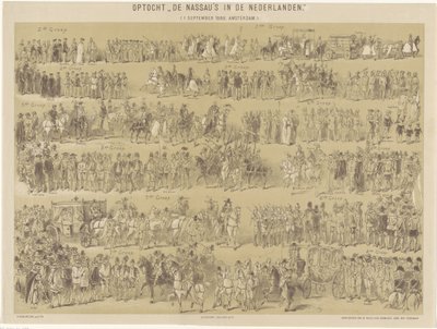 Nassaun kulkue Alankomaissa. (1. syyskuuta 1888, Amsterdam.) (otsikko esineessä) tekijältä Hendrik Verlint